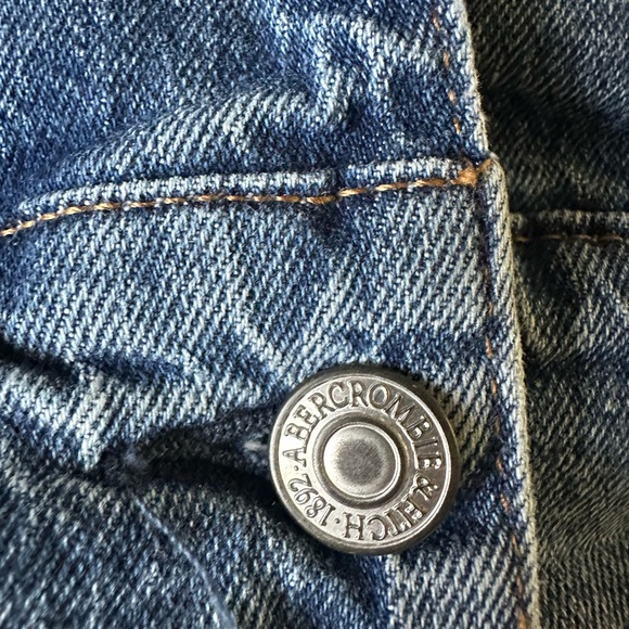 Abercrombie & Fitch Blue Cropped Jean Jacket Women’s Medium Wash Sz XS - Picture 5 of 10